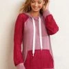 Kangaroo Pocket Lace Stitching Drawstring Hoodie