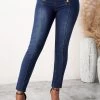 Denim Blue Skinny Mid Waist Jeans