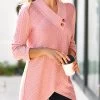 Dusty Pink Cross Hem Long Sleeve Sweatshirt