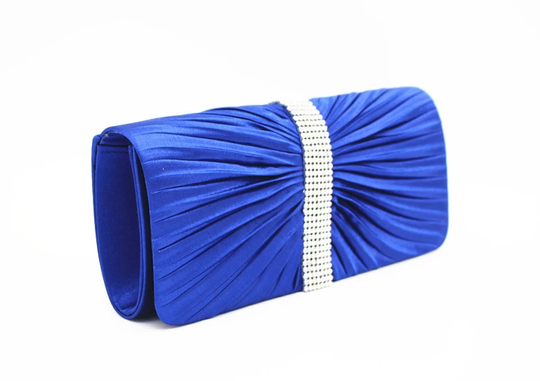 Sapphire Blue Magnetic Rhinestone PU Hand Bag