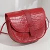 Wine Red Magnetic PU Material Shoulder Bag