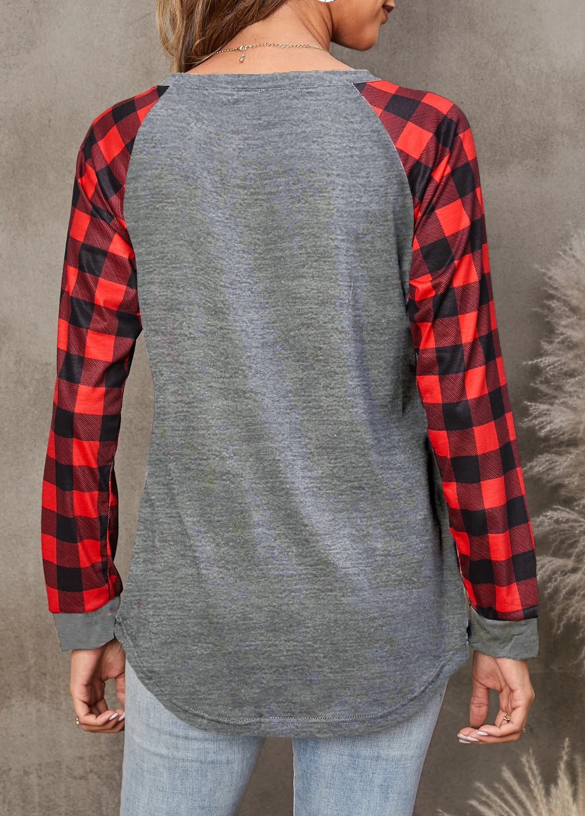 Red Christmas Tree Print Long Sleeve Sweatshirt - Image 2