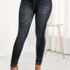 Black Pocket Skinny Zipper Fly High Waisted Jeans