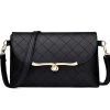 Black Turnlock PU Material Shoulder Bag