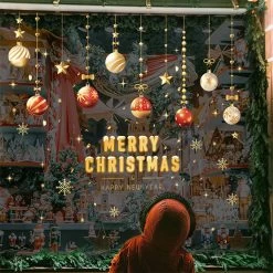 Gold Christmas Print Bells Detail Sticker