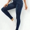 Navy High Waisted Ankle Length Leggings