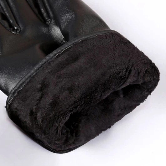 Black Wrist Warming Full Finger Gloves - Image 3
