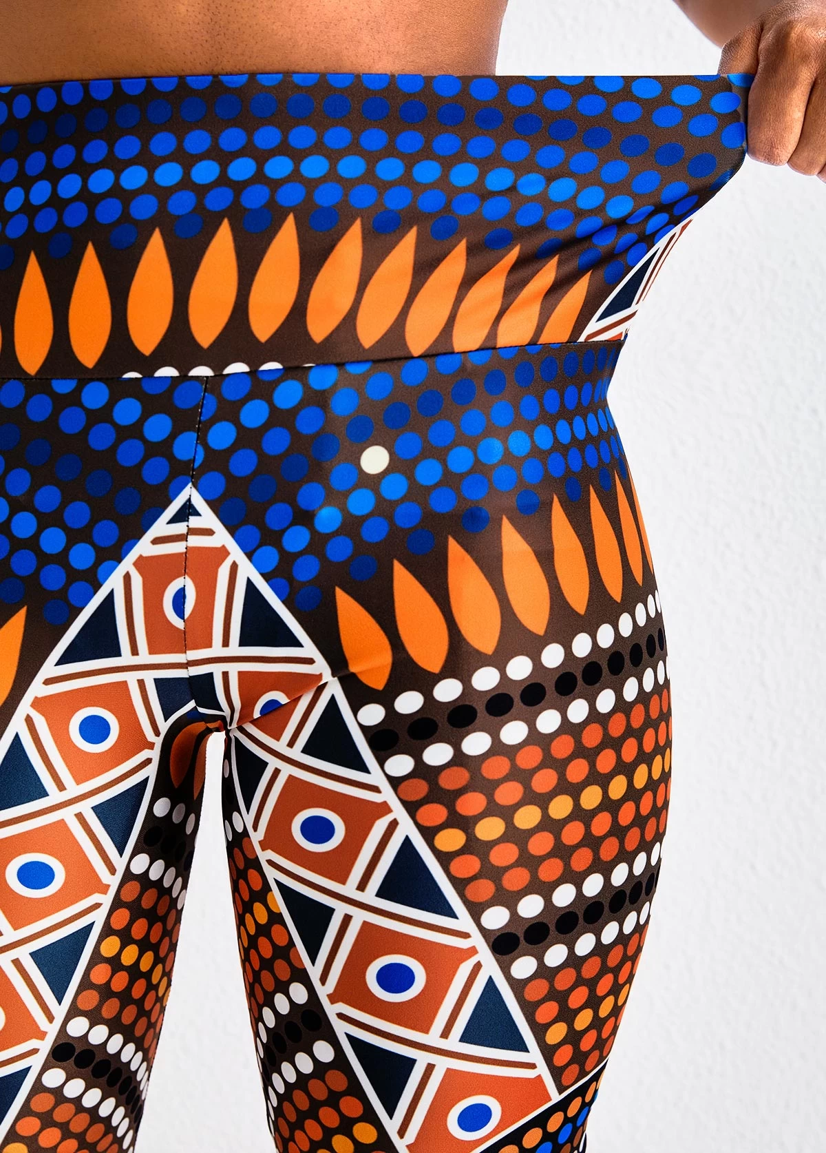 Multi Color Tribal Print High Waisted Leggings - Image 5