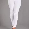 White Button Skinny High Waisted Jeans
