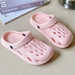 Pink Round Toe Falt Sliders