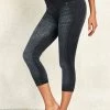 Black High Waisted Skinny Capri Leggings