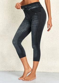 Black High Waisted Skinny Capri Leggings