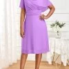 Light Purple Layered Sleeveless Round Neck Dress
