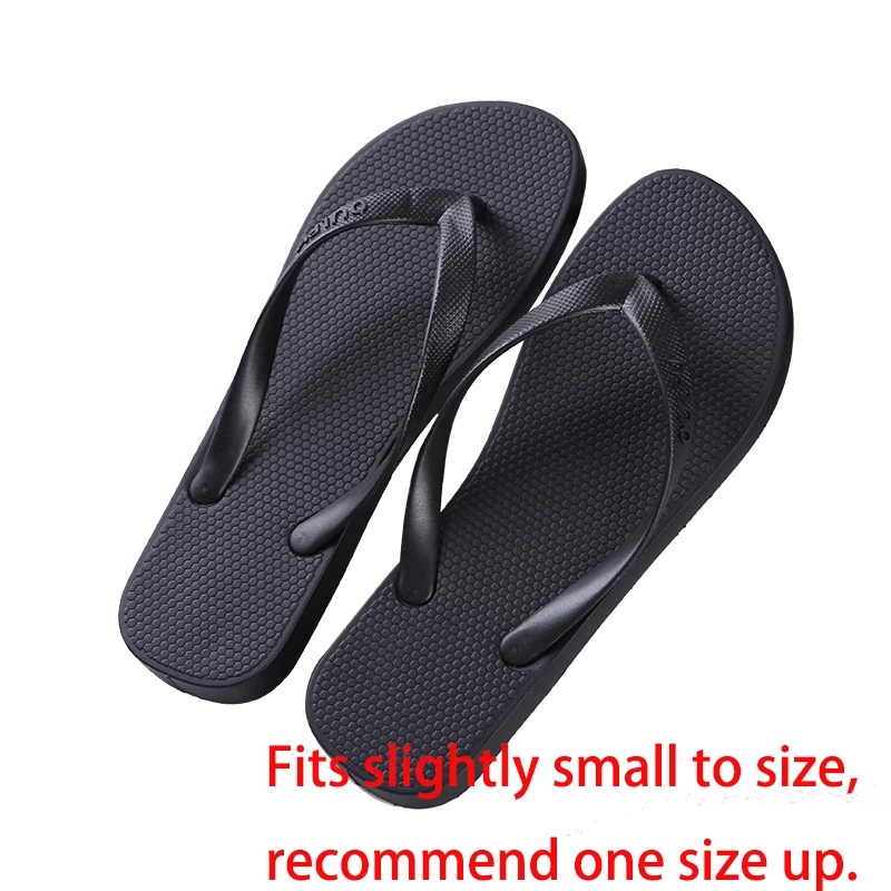 Black Rubber Toe Post Falt Flip Flops - Image 5
