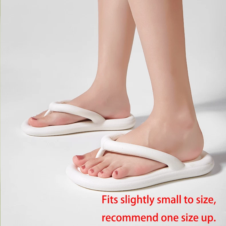 White Toe Post Falt Flip Flops - Image 2