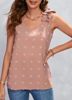 Dusty Pink Lightweigh V Neck Tank Top