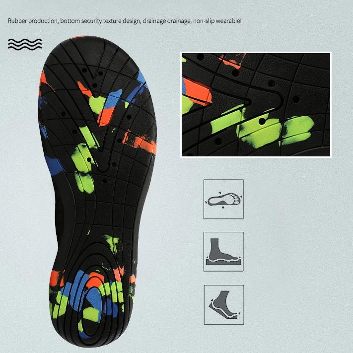 Neon Rose Red Contrast Anti Slippery Water Shoes - Image 4