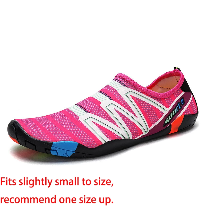 Neon Rose Red Contrast Anti Slippery Water Shoes - Image 2