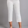 White Pocket Elastic Waist High Waisted Pants
