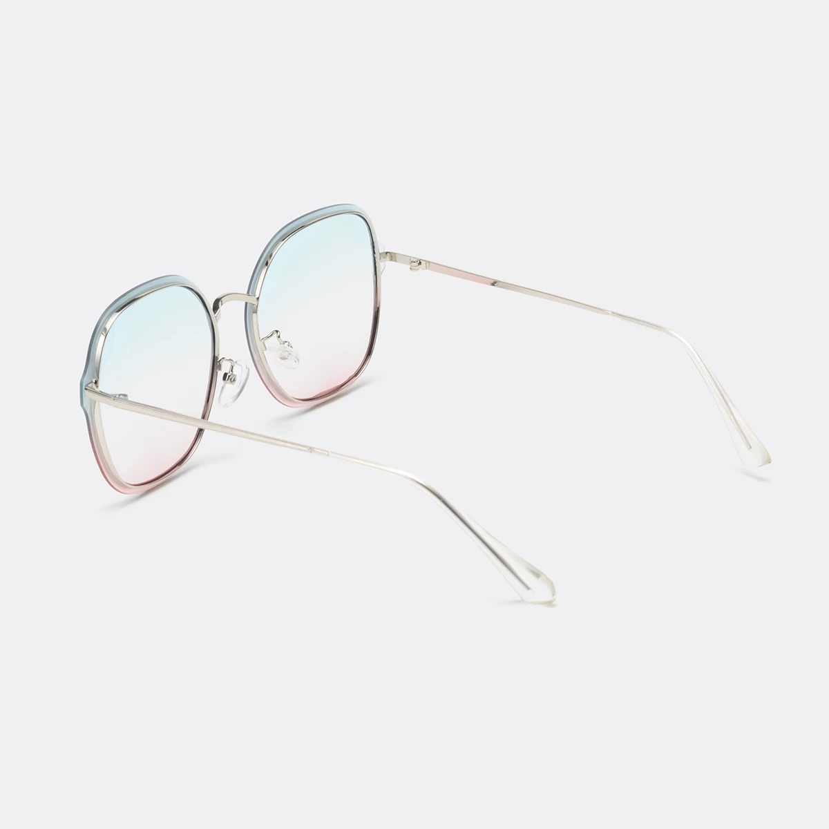 White Square Ombre Metal Detail Sunglasses - Image 2