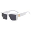 White Cat Eye Rivet Detail Sunglasses