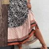 Multi Color Patchwork Tribal Print Maxi Skirt