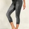 Dark Grey Marl High Waisted Capri Leggings