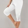 Plus Size White High Waisted Capri Leggings