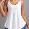 White Breathable Strappy Scoop Neck Camisole Top