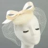 White Retro Bowknot Design Hemp Hat