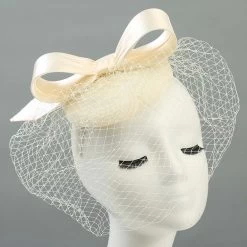 White Retro Bowknot Design Hemp Hat