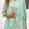 Mint Green Lace Fake 2in1 Blouse