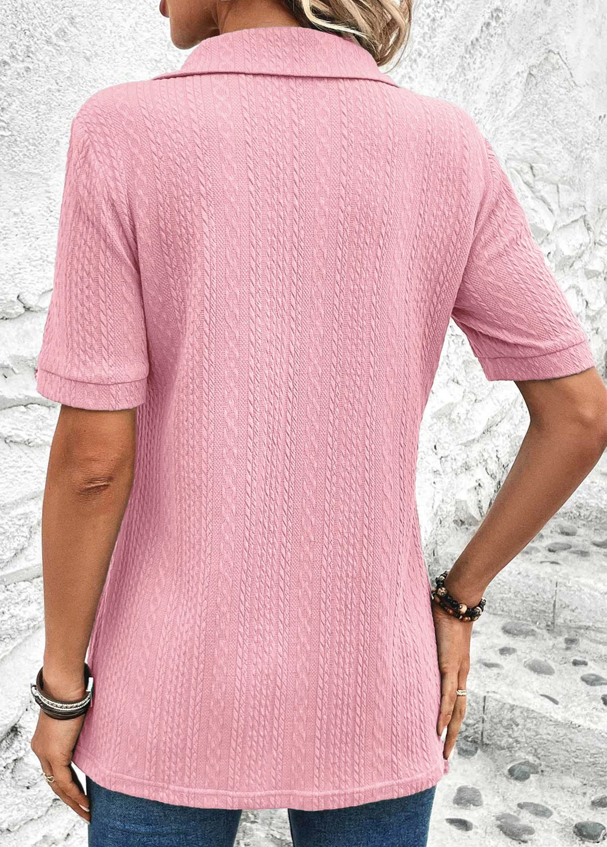 Pink Eyelet Short Sleeve T Shirt - Image 2