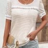 Beige Patchwork Short Sleeve Round Neck T Shirt