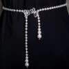Silvery White Butterfly Design Pearl Belt