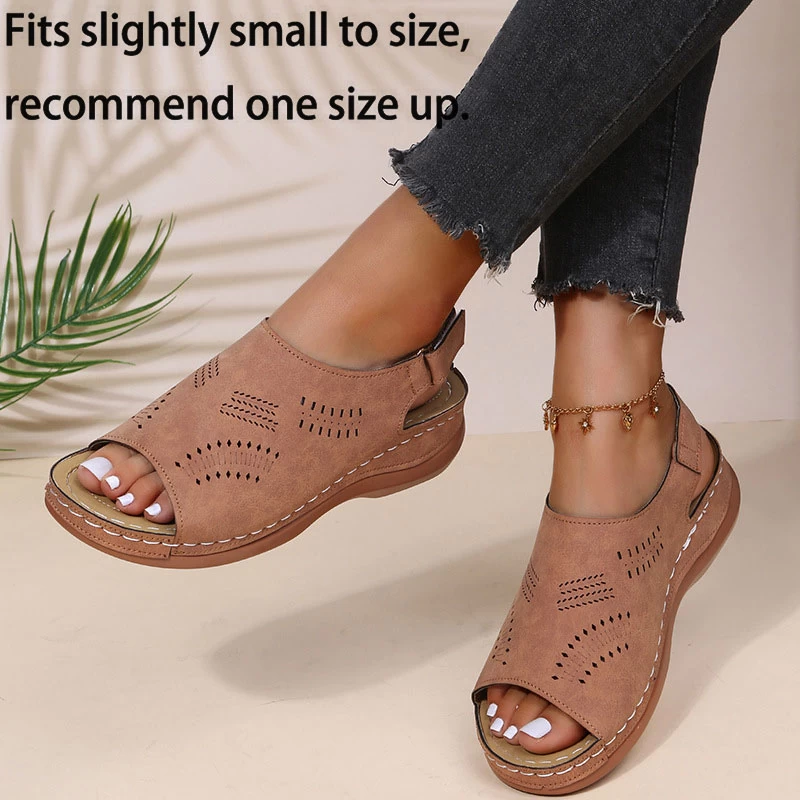 Light Coffee Peep Toe Mid Heel Sandals - Image 3