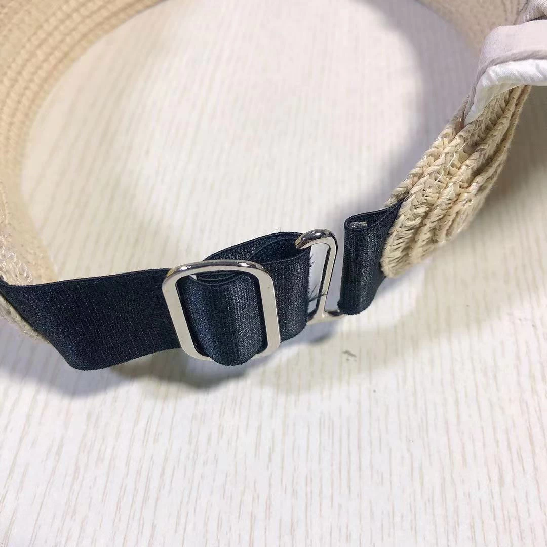 Cotton Detail Ruched White Visor Hat - Image 3