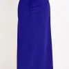 Purplish Blue Pocket A Line Drawastring Maxi Skirt