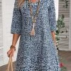 Navy Lightweight Ditsy Floral Print Dress