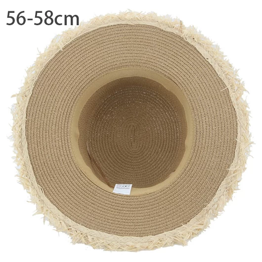 Light Coffee Bowknot Detail Visor Straw Hat - Image 3