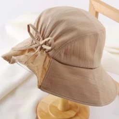 Light Coffee Bowknot Patchwork Visor Hat
