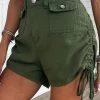 Olive Green Pocket Regular Button Fly Shorts