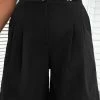 Black Button High Waisted Shorts