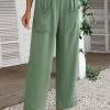 Sage Green Pocket Regular Elastic Waist Pants