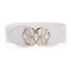 Faux Leather Patchwork White Heart Belt