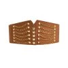Dark Camel Layered Chain Detail Metal Belt