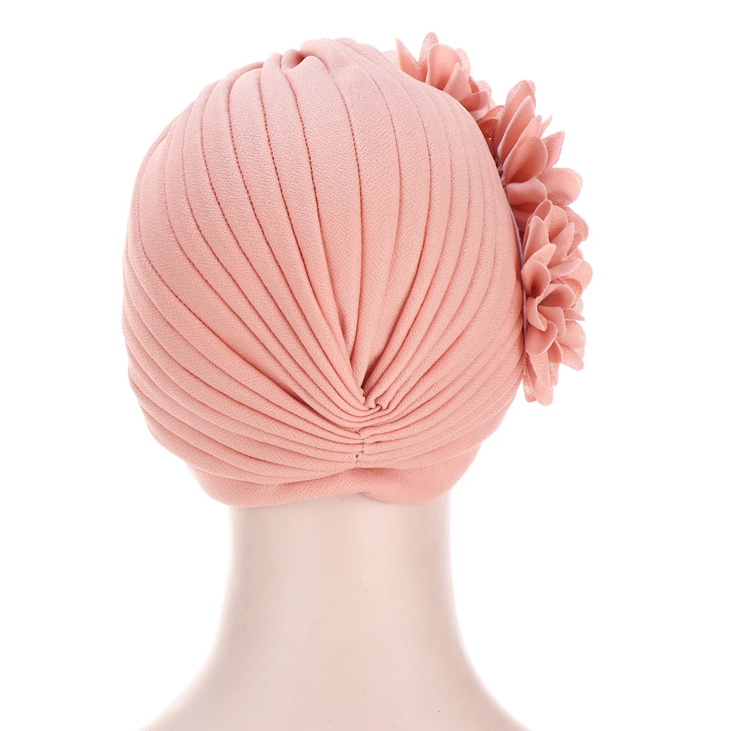 Hot Drilling Dusty Pink Turban Hat - Image 3