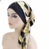 Patchwork Yellow Tribal Print Turban Hat
