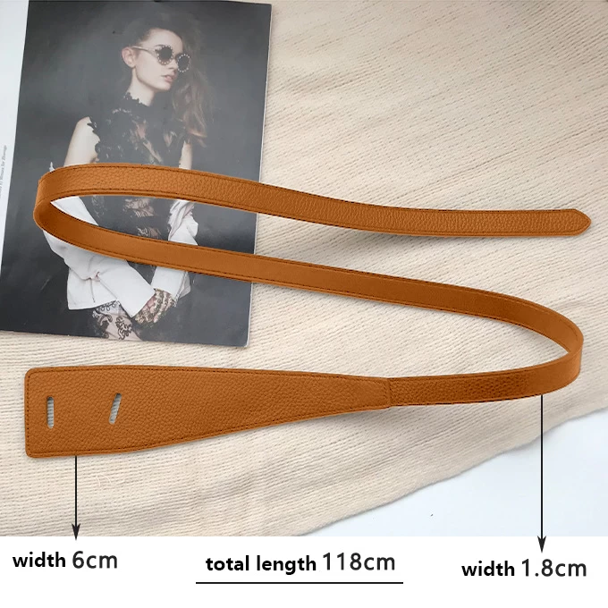 Twist Faux Leather Dark Camel Belt - Image 3