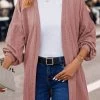 Dusty Pink Patchwork Long Sleeve Cardigan